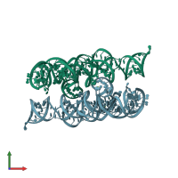 PDB entry 1l8v coloured by chain, front view.