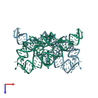 PDB entry 1l8v coloured by chain, top view.