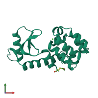 PDB entry 1l91 coloured by chain, front view.