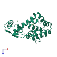 PDB entry 1l91 coloured by chain, top view.