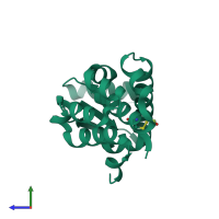 PDB entry 1l98 coloured by chain, side view.