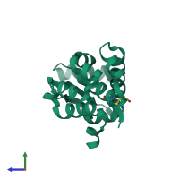 PDB entry 1l99 coloured by chain, side view.