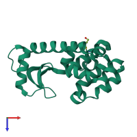 PDB entry 1l99 coloured by chain, top view.