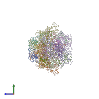 PDB entry 1l9u coloured by chain, side view.