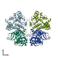 PDB entry 1l9x coloured by chain, front view.