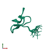 PDB entry 1la4 coloured by chain, ensemble of 20 models, front view.
