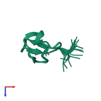 PDB entry 1la4 coloured by chain, ensemble of 20 models, top view.