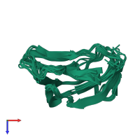 PDB entry 1lab coloured by chain, ensemble of 11 models, top view.