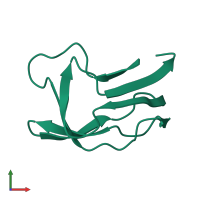 PDB entry 1lac coloured by chain, front view.