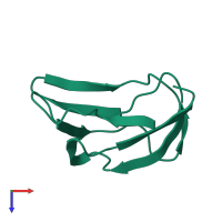PDB entry 1lac coloured by chain, top view.