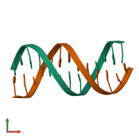 PDB entry 1lai coloured by chain, front view.
