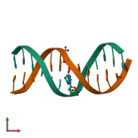 PDB entry 1laq coloured by chain, front view.