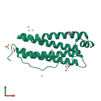 PDB entry 1lb3 coloured by chain, front view.