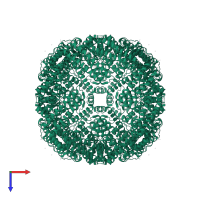 Ferritin light chain 1 in PDB entry 1lb3, assembly 1, top view.