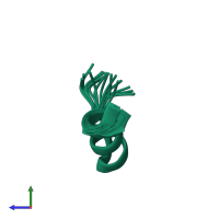 PDB entry 1lb7 coloured by chain, ensemble of 20 models, side view.