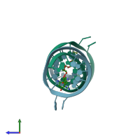 PDB entry 1lc4 coloured by chain, side view.