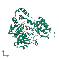PDB entry 1lc7 coloured by chain, front view.