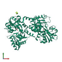 PDB entry 1lcf coloured by chain, front view.