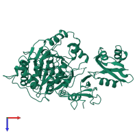 PDB entry 1lci coloured by chain, top view.