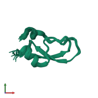 PDB entry 1ld5 coloured by chain, ensemble of 10 models, front view.