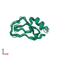 PDB entry 1ld6 coloured by chain, ensemble of 10 models, front view.