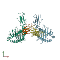 PDB entry 1ld9 coloured by chain, front view.