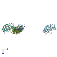 PDB entry 1lde coloured by chain, top view.