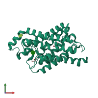 PDB entry 1ldf coloured by chain, front view.