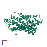 PDB entry 1ldi coloured by chain, top view.
