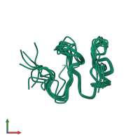 PDB entry 1ldr coloured by chain, ensemble of 10 models, front view.