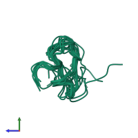 PDB entry 1ldr coloured by chain, ensemble of 10 models, side view.