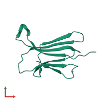 PDB entry 1lds coloured by chain, front view.