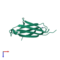 PDB entry 1lds coloured by chain, top view.