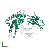 H-2 class I histocompatibility antigen, K-B alpha chain in PDB entry 1lek, assembly 1, front view.