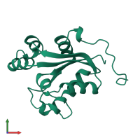 PDB entry 1leo coloured by chain, front view.
