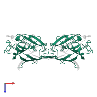 Lectin beta chain in PDB entry 1les, assembly 1, top view.