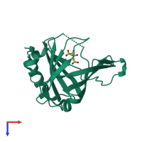 PDB entry 1lf7 coloured by chain, top view.