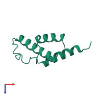 PDB entry 1lfb coloured by chain, top view.