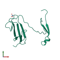 PDB entry 1lgp coloured by chain, front view.