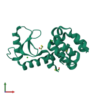 PDB entry 1lgu coloured by chain, front view.