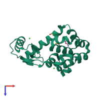 PDB entry 1lgw coloured by chain, top view.