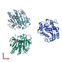 PDB entry 1lgy coloured by chain, front view.