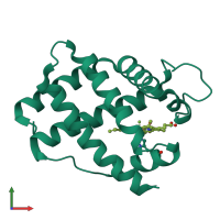 PDB entry 1lh5 coloured by chain, front view.