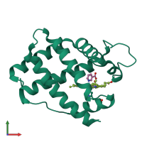 PDB entry 1lh6 coloured by chain, front view.