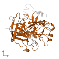 Thrombin heavy chain in PDB entry 1lhd, assembly 1, front view.