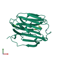 PDB entry 1lhn coloured by chain, front view.