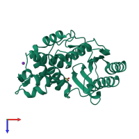 PDB entry 1li0 coloured by chain, top view.