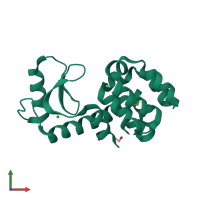 PDB entry 1li2 coloured by chain, front view.
