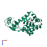 PDB entry 1li3 coloured by chain, top view.