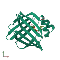 PDB entry 1lie coloured by chain, front view.